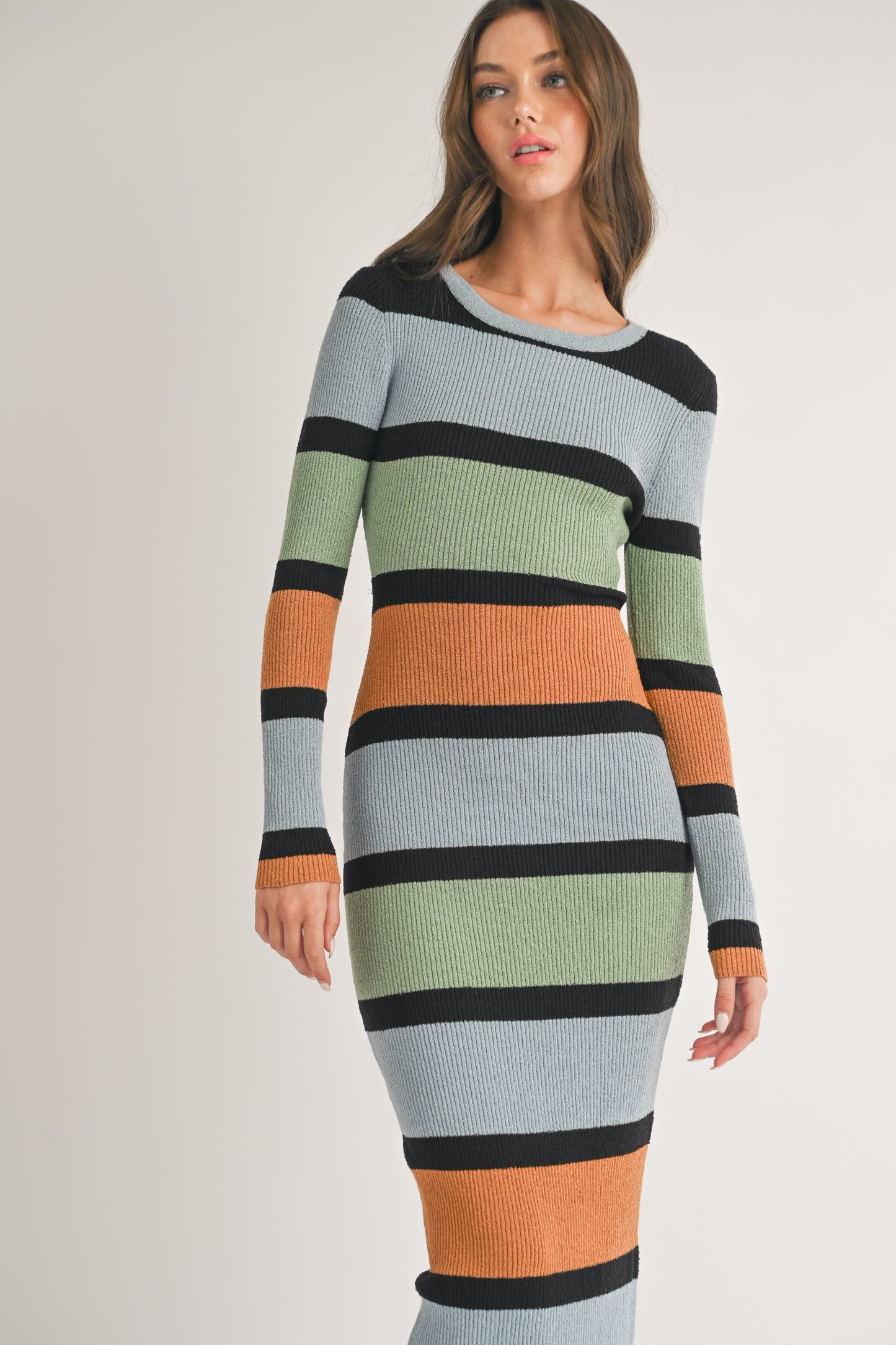 Vestido Striped Color Block