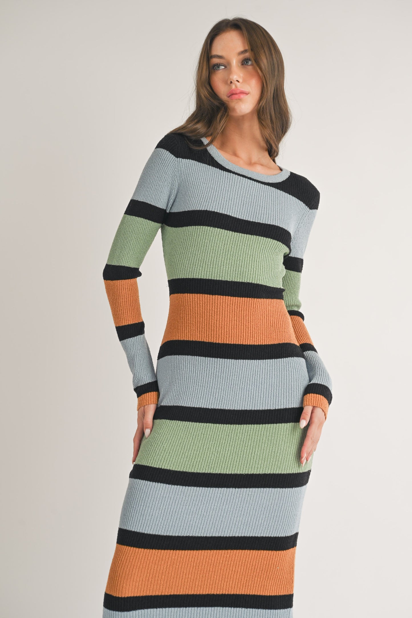 Vestido Striped Color Block